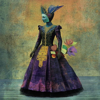 Autumn Bubble Conservatory style, Midjourney V6.1: haute-couture fashion outfit