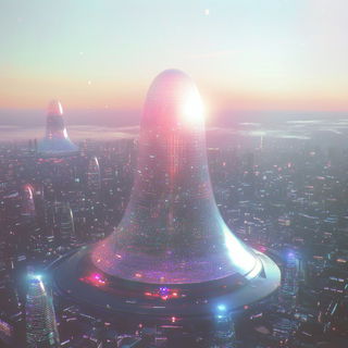 Floodmark Assemblies style, Midjourney V6.1: megacity with futuristic bioarchitecture