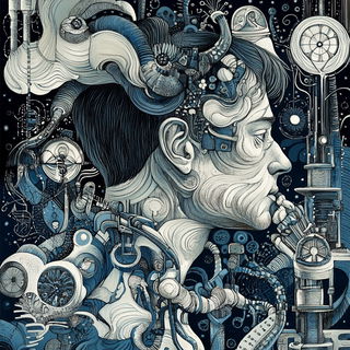 Moonstone Fault style, Midjourney V6.1: editorial illustration for popular scientific magazine cover