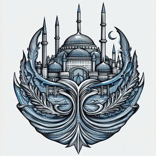 Moonstone Fault style, Midjourney V6.1: bold minimalist logo design for Istanbul city municipal services
