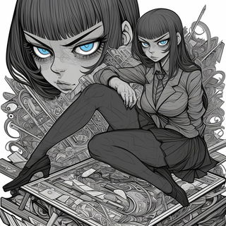 Moonstone Fault style, Midjourney V6.1: black-and-white manga comic strip