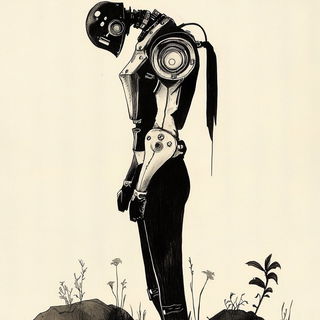 Solarchism style, Midjourney V6.1: concept art character design of retropunk steam knight