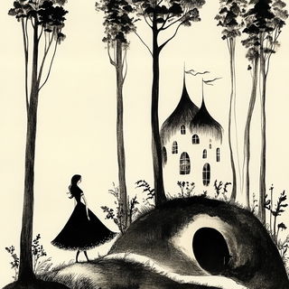 Solarchism style, Midjourney V6.1: retro fairy-tale illustration