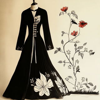Solarchism style, Midjourney V6.1: haute-couture fashion outfit