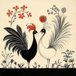 Solarchism style, Midjourney V6.1: traditional folk art