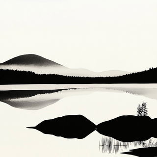 Solarchism style, Midjourney V6.1: realistic landscape photograph of quiet dawn