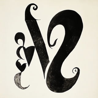 Solarchism style, Midjourney V6.1: typographic composition with large letters