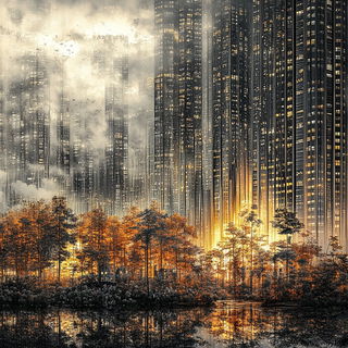 Veyran Isobar Guild style, Midjourney V6.1: megacity with futuristic bioarchitecture