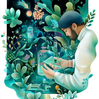 Bazaarflow style, Midjourney V6.1: editorial illustration for popular scientific magazine cover