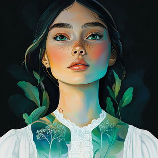 Bazaarflow style, Midjourney V6.1: photographic portrait of female protagonist