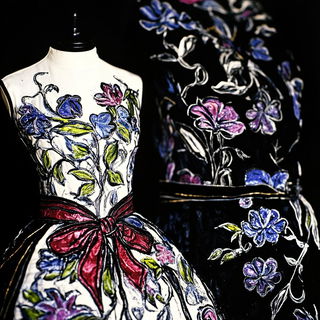Kelmere Brushworks style, Midjourney V6.1: haute-couture fashion outfit