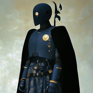 Lanternblack Folktale style, Midjourney V6.1: concept art character design of retropunk steam knight
