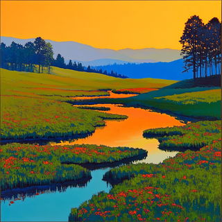 Burincloud style, Midjourney V6.1: realistic landscape photograph of quiet dawn