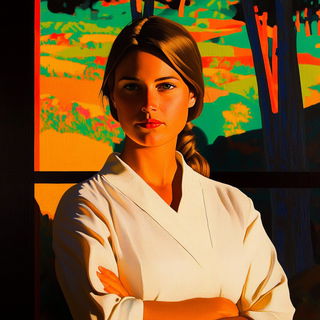 Burincloud style, Midjourney V6.1: photographic portrait of female protagonist