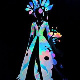 Vaporlead style, Midjourney V6.1: haute-couture fashion outfit