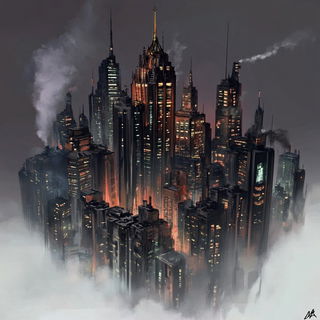Cobalt Carvehouse style, Midjourney V6.1: megacity with futuristic bioarchitecture