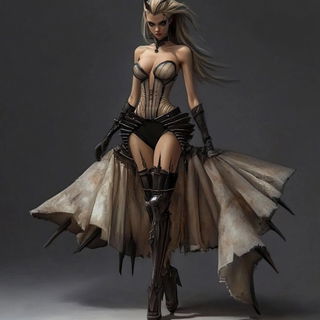 Cobalt Carvehouse style, Midjourney V6.1: haute-couture fashion outfit