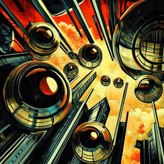 Sepia Etched Expeditions style, Midjourney V6.1: abstract 3D render