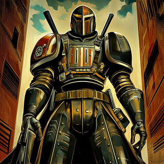 Sepia Etched Expeditions style, Midjourney V6.1: concept art character design of retropunk steam knight