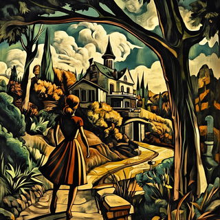 Sepia Etched Expeditions style, Midjourney V6.1: retro fairy-tale illustration