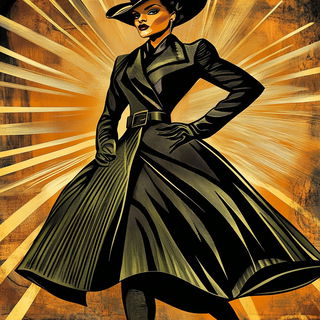 Sepia Etched Expeditions style, Midjourney V6.1: haute-couture fashion outfit