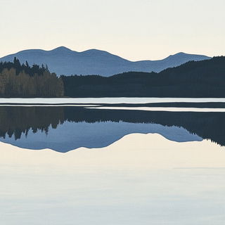 Megalithic Photomontage style, Midjourney V6.1: realistic landscape photograph of quiet dawn