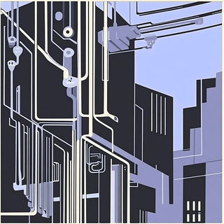 Megalithic Photomontage style, Midjourney V6.1: technical infrastructure blueprint schematics