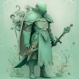 Washink style, Midjourney V6.1: concept art character design of retropunk steam knight