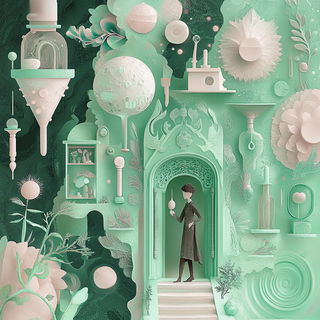 Washink style, Midjourney V6.1: editorial illustration for popular scientific magazine cover