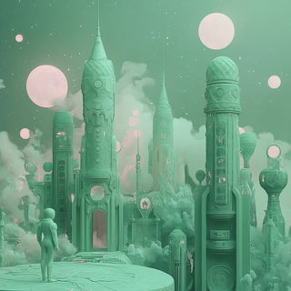 Washink style, Midjourney V6.1: cinematic shot from sci-fi movie