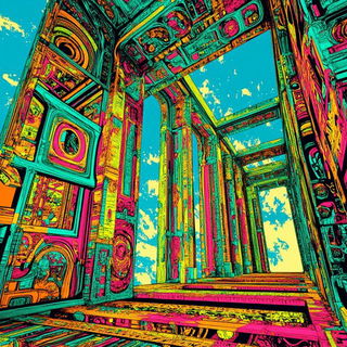 Television After Sundown style, Midjourney V6.1: abstract 3D render