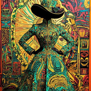 Television After Sundown style, Midjourney V6.1: haute-couture fashion outfit