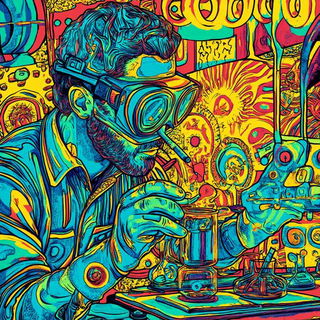 Television After Sundown style, Midjourney V6.1: editorial illustration for popular scientific magazine cover