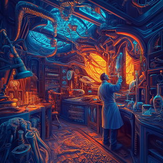 Vatburst Botanics style, Midjourney V6.1: editorial illustration for popular scientific magazine cover