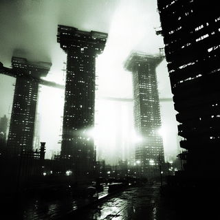 Fableclad style, Midjourney V6.1: megacity with futuristic bioarchitecture
