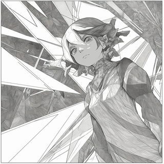 Noctuid Signal style, Midjourney V6.1: black-and-white manga comic strip