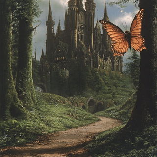 Ricepaper Terracing style, Midjourney V6.1: retro fairy-tale illustration