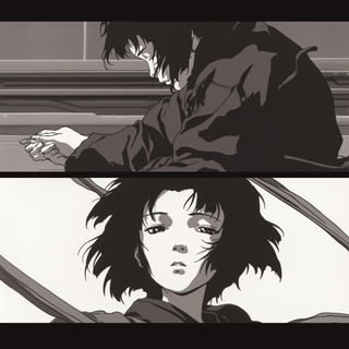 Ricepaper Terracing style, Midjourney V6.1: black-and-white manga comic strip