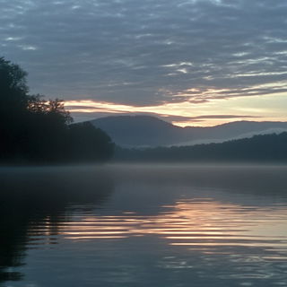Ricepaper Terracing style, Midjourney V6.1: realistic landscape photograph of quiet dawn