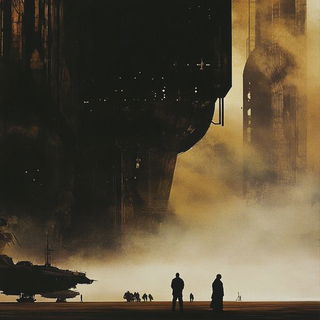 Painted Faultlines style, Midjourney V6.1: cinematic shot from sci-fi movie