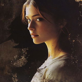 Painted Faultlines style, Midjourney V6.1: photographic portrait of female protagonist