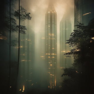 Aureate Marblery style, Midjourney V6.1: megacity with futuristic bioarchitecture