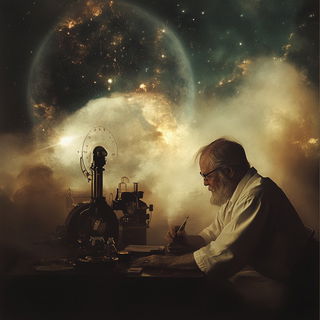 Aureate Marblery style, Midjourney V6.1: editorial illustration for popular scientific magazine cover