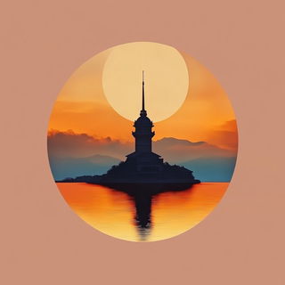 Inkstone Ammonite style, Midjourney V6.1: bold minimalist logo design for Istanbul city municipal services