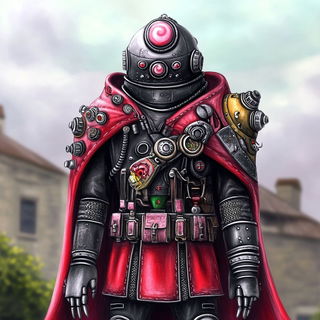 Puppetglow style, Midjourney V6.1: concept art character design of retropunk steam knight