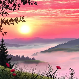 Puppetglow style, Midjourney V6.1: realistic landscape photograph of quiet dawn