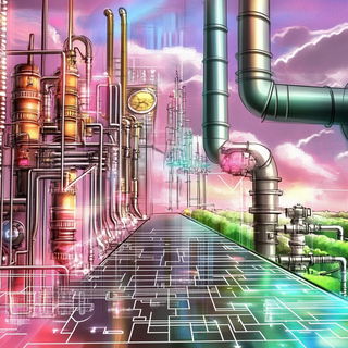 Puppetglow style, Midjourney V6.1: technical infrastructure blueprint schematics
