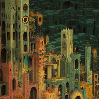 Pedimentype style, Midjourney V6.1: megacity with futuristic bioarchitecture