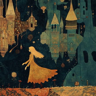 Pedimentype style, Midjourney V6.1: retro fairy-tale illustration