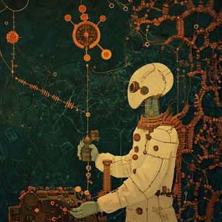 Pedimentype style, Midjourney V6.1: editorial illustration for popular scientific magazine cover